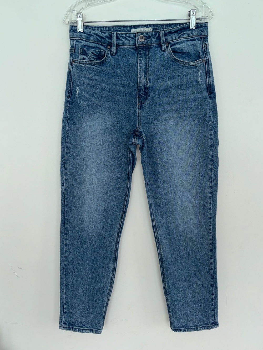 Unpublished High Rise Mom Jeans Light Wash Distressed Women’s Size 30